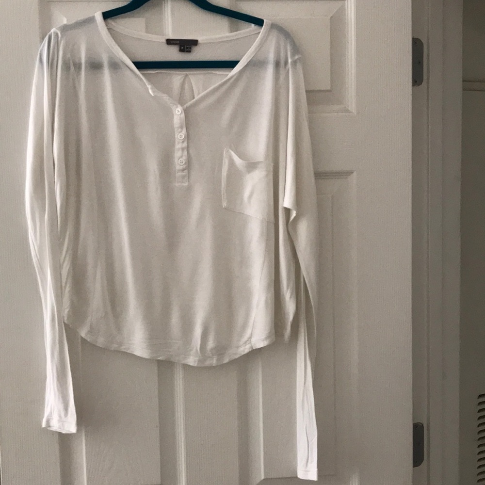 VINCE White Pocket Tee